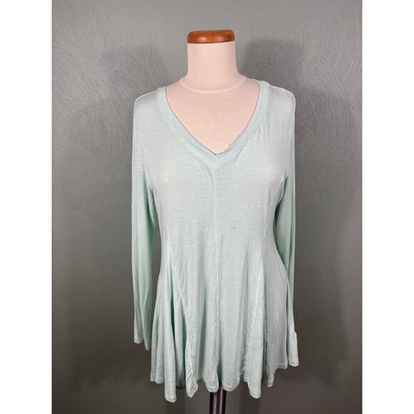 Soft Surroundings Women's Medium Mint Green V-Neck Long Sleeve Swing Tunic Top - Picture 8 of 10